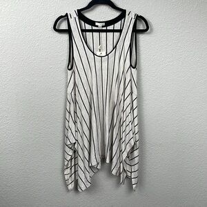 NWT Shannon Passero Stripe Lagenlook Fisher Tunic Scoop Neck Tank Top Sz M